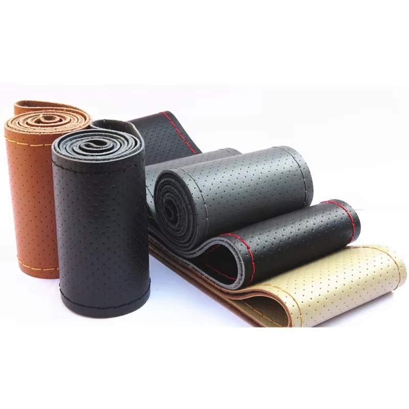 Car Steering Wheel Cover Anti Slip Breathable - New 36 38 40cm Genuine Leather