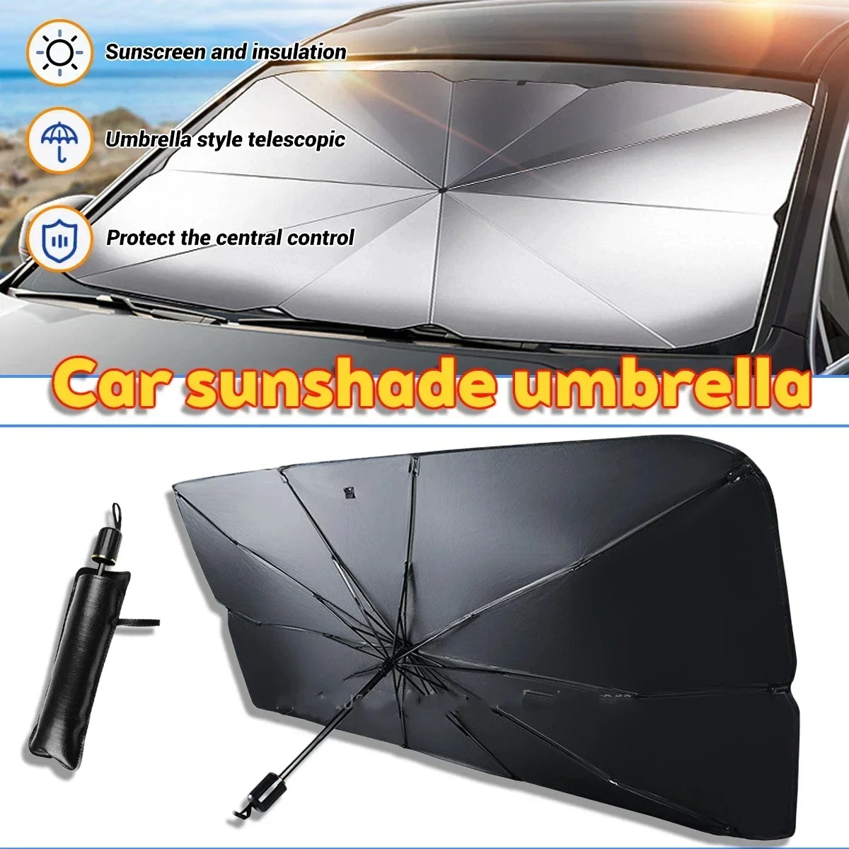 Car Umbrella Sunshade Windshie - Car Sunshade Windshield Umbrella Foldable ulasan dan harga