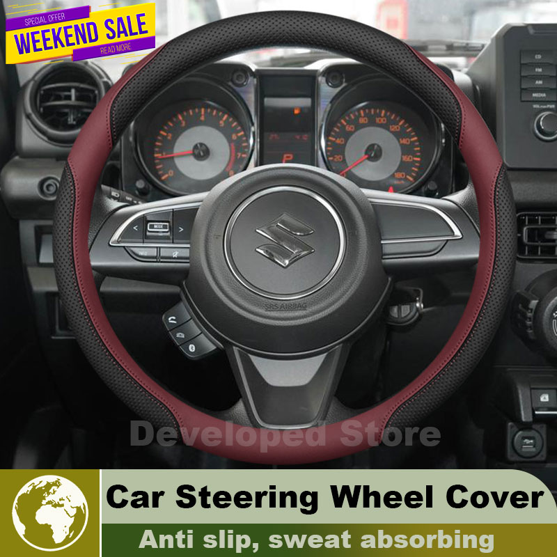 Leather Car Steering Wheel Cov - Car Steering Wheel Cover Anti Slip Breathable ulasan dan harga