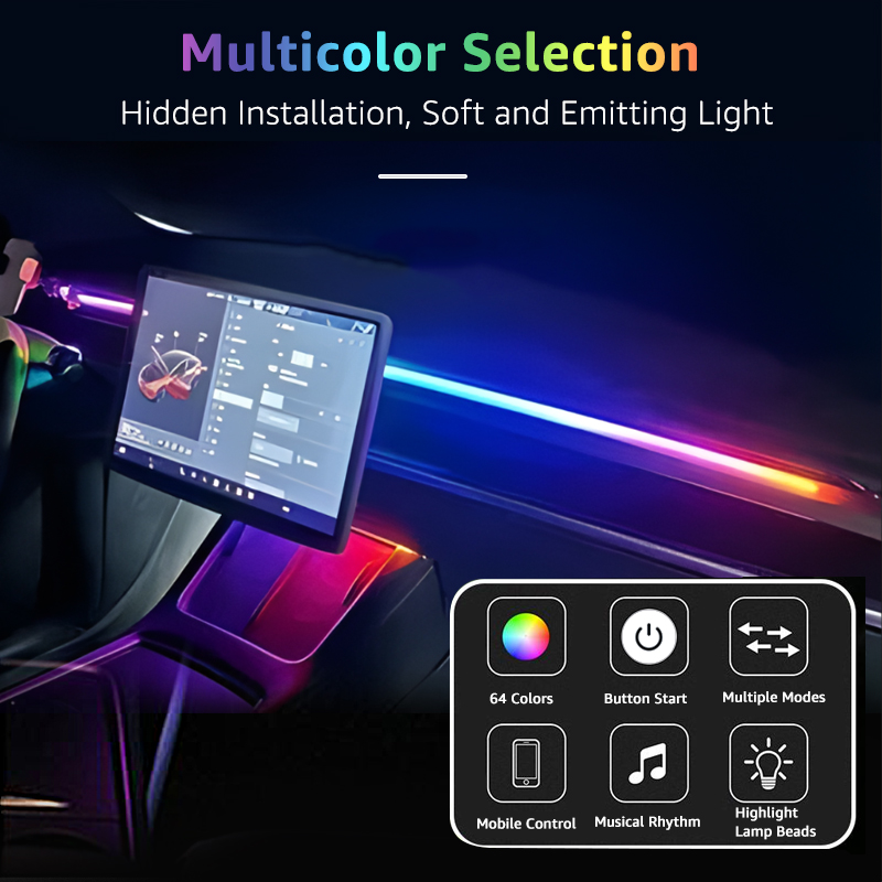 78inch 200cm 150cm LED Car Amb - Led Ambient Interior Car Lights App Control ulasan dan harga