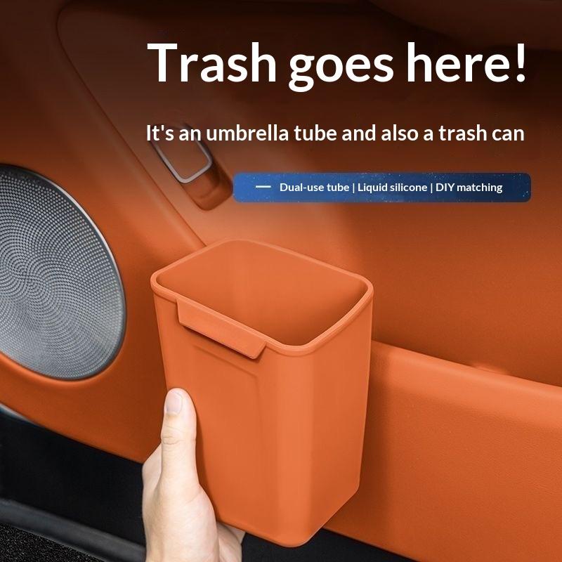 New Silicone Car Door Cup Hold - Waterproof Car Trash Can With Lid ulasan dan harga