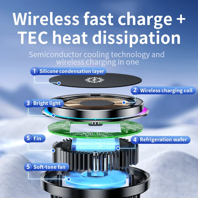 Ice Cooling Magnetic Wireless  - Wireless Car Charger Mount Fast Charging ulasan dan harga