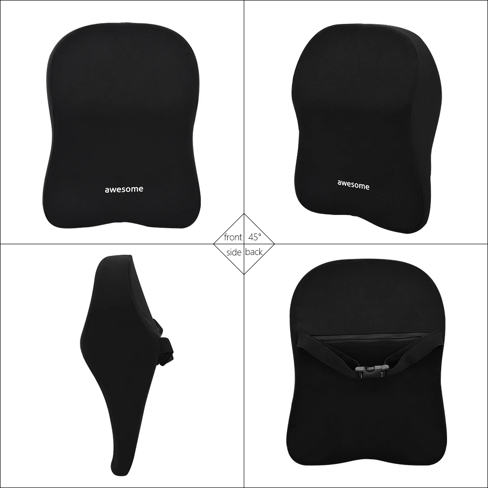 Car Lumbar Back Support Headre - Memory Foam Car Neck Pillow Lumbar Support ulasan dan harga