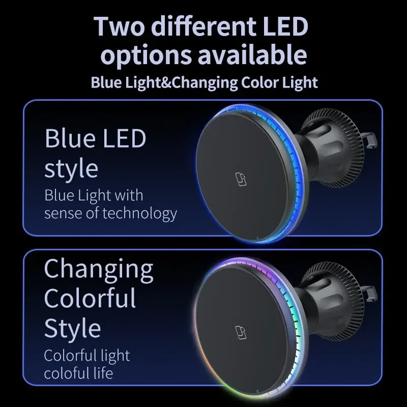 LED/RGB Magnetic Car Wireless  - Wireless Car Charger Mount Fast Charging ulasan dan harga