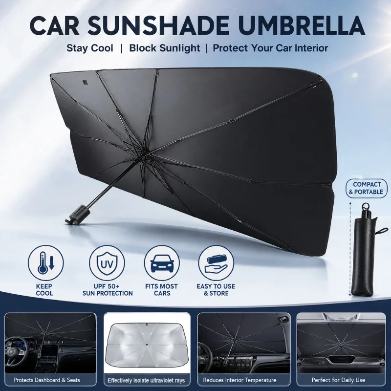 Car Windshield Sunshade Umbrel - Car Sunshade Windshield Umbrella Foldable ulasan dan harga