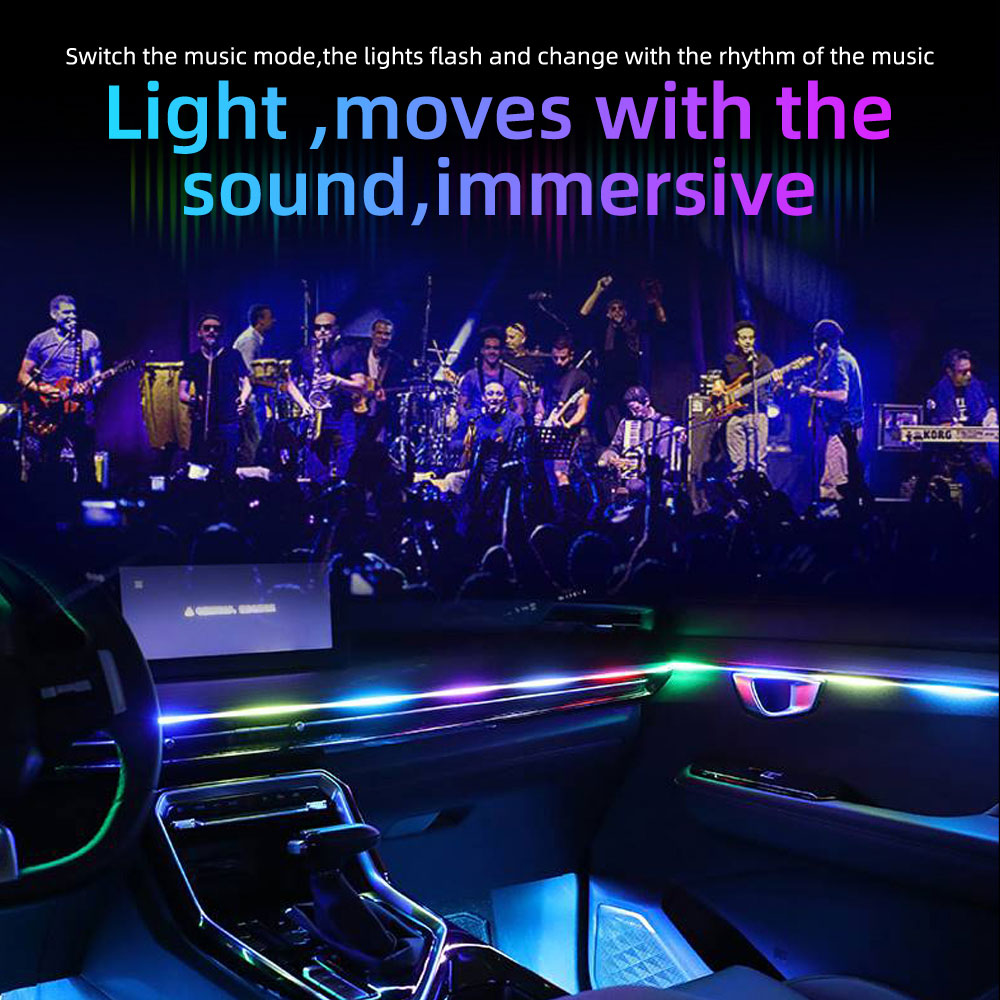 1/2in1 110cm 140cm Acrylic Int - Led Ambient Interior Car Lights App Control ulasan dan harga