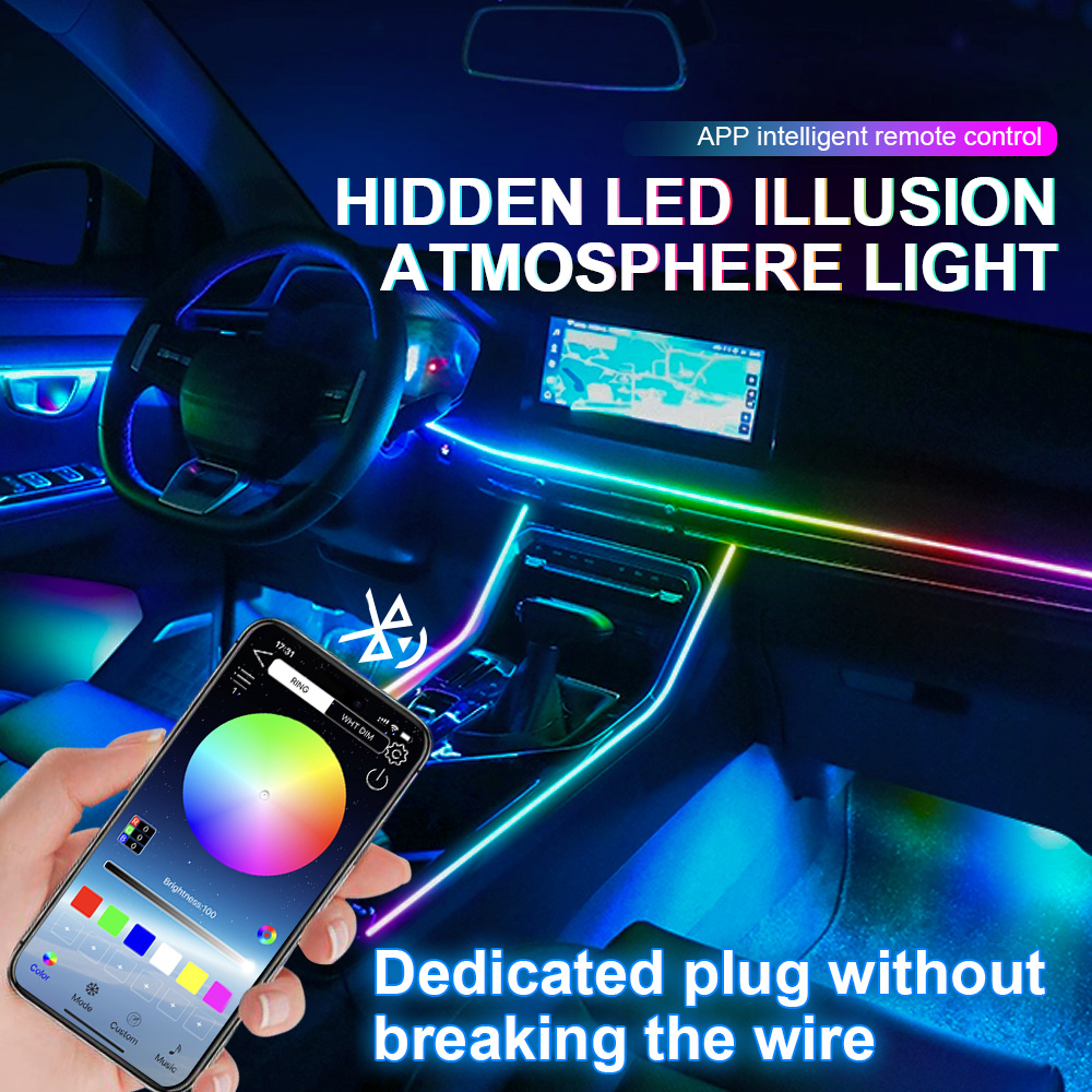 18 in 1 Dual Zone Symphony Str - Led Ambient Interior Car Lights App Control ulasan dan harga