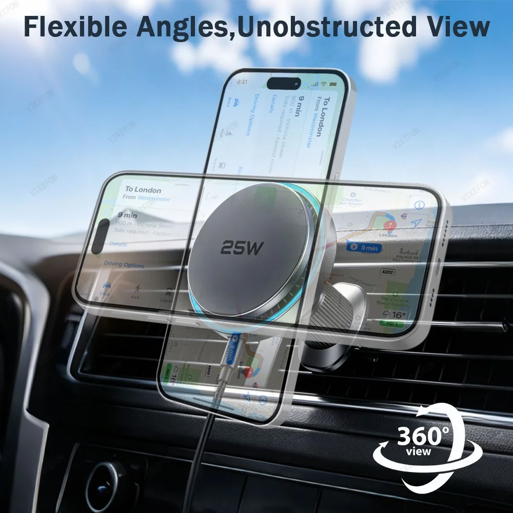 Car QI2 25W Magnetic Wireless  - Magnetic Phone Holder For Car Vent ulasan dan harga