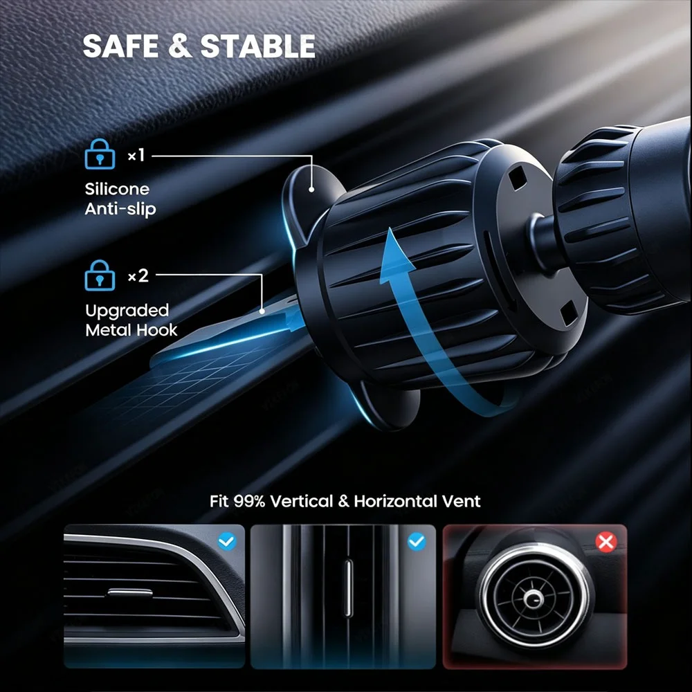 Car QI2 25W Magnetic Wireless  - Magnetic Phone Holder For Car Vent ulasan dan harga