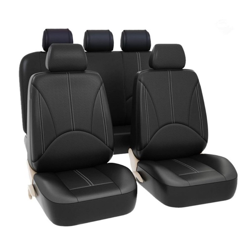 Universal Black PU Leather Car - Leather Car Seat Covers Full Set Universal ulasan dan harga