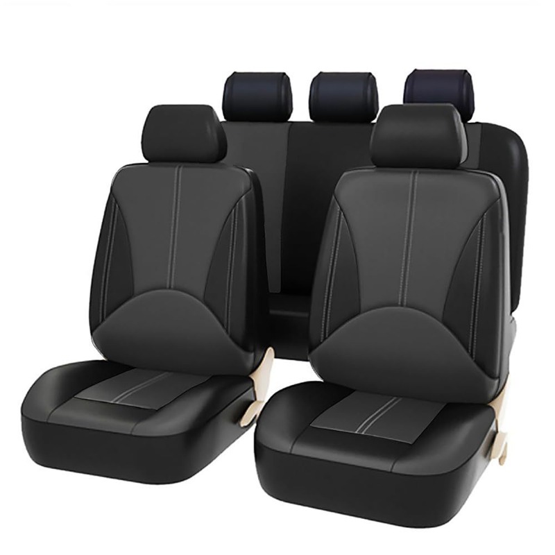 Universal Black PU Leather Car - Leather Car Seat Covers Full Set Universal ulasan dan harga