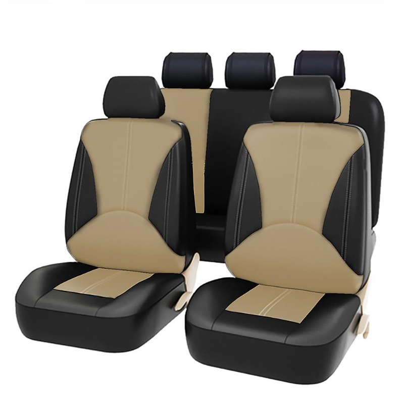 Universal Black PU Leather Car - Leather Car Seat Covers Full Set Universal ulasan dan harga